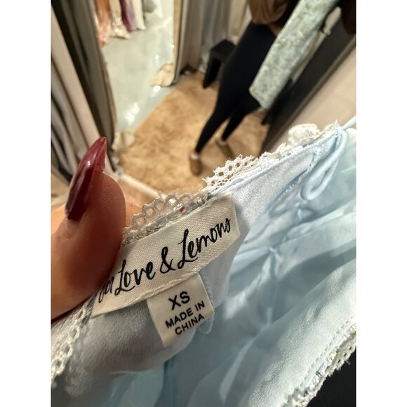 Claire Mini Dress in Blue For Love & Lemons - Picture 7 of 7